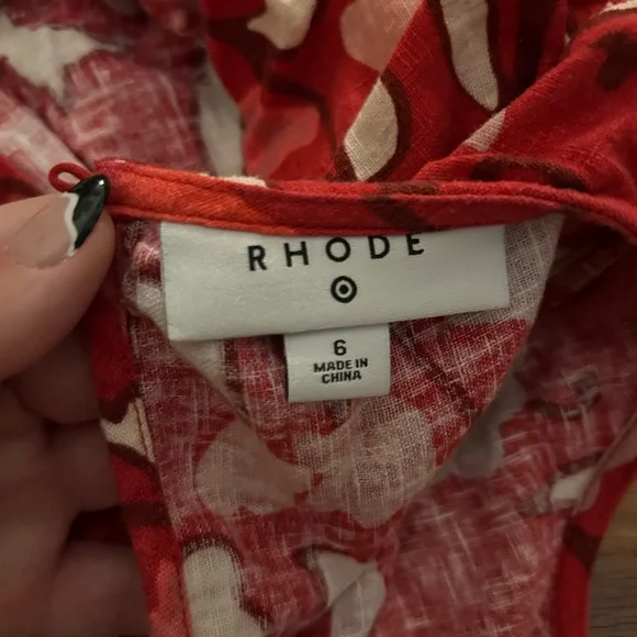 RHODE Red Floral Midi Dress - Picture 4 of 4